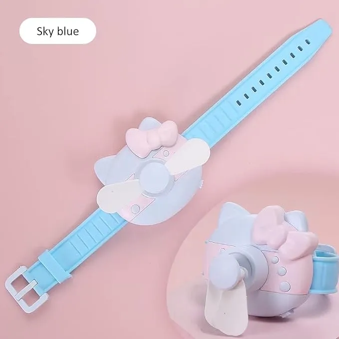 Cute Cartoon Mini Hand Fan Bracelet for Kids